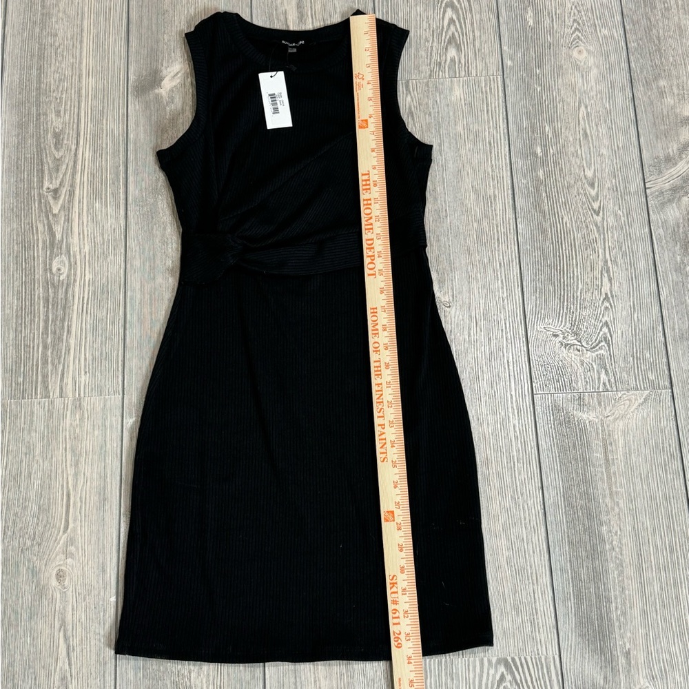 Sugarlips Wild One Front Twist Knit Dress Black Size Small Mini LBD - Picture 9 of 11